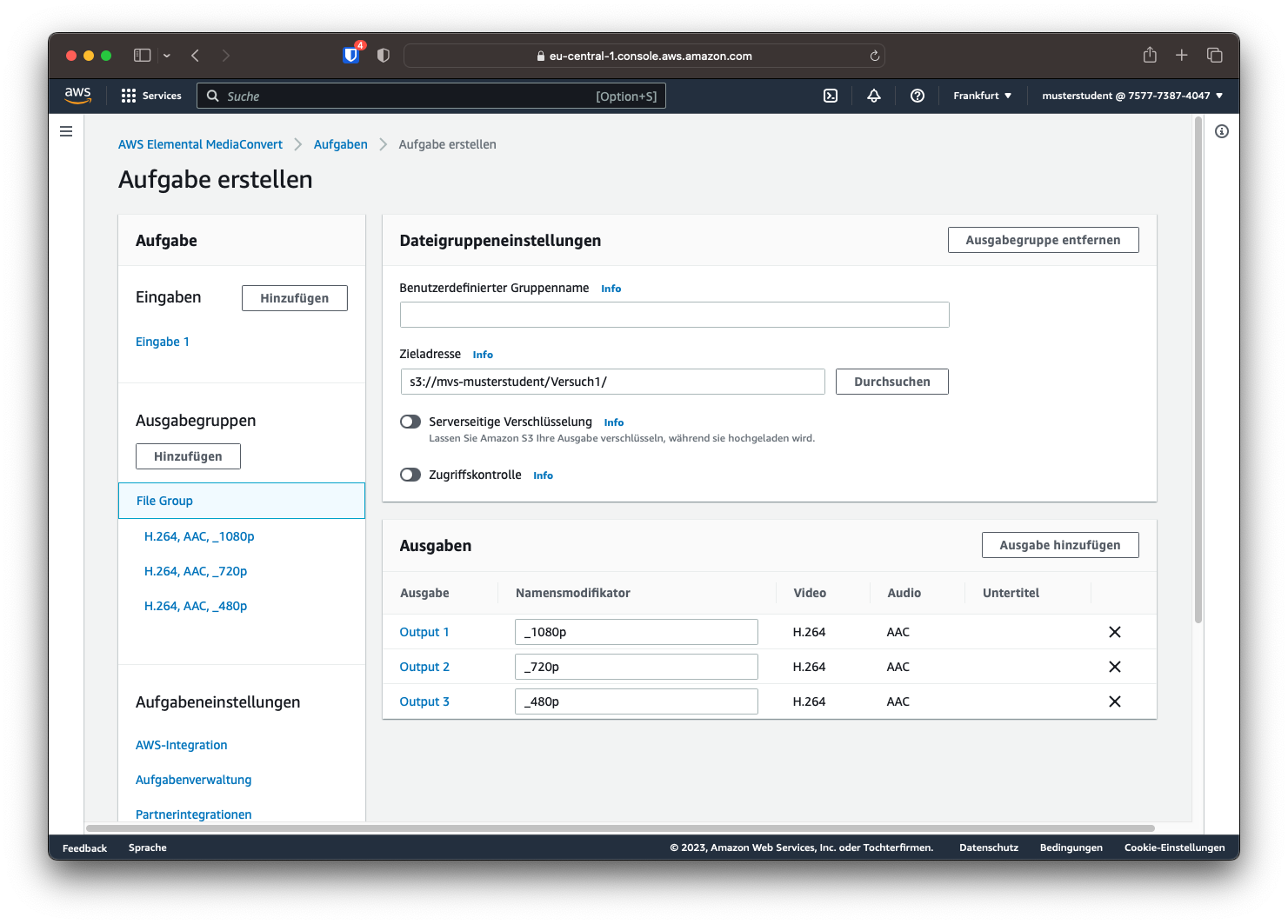 MediaConvert File Group