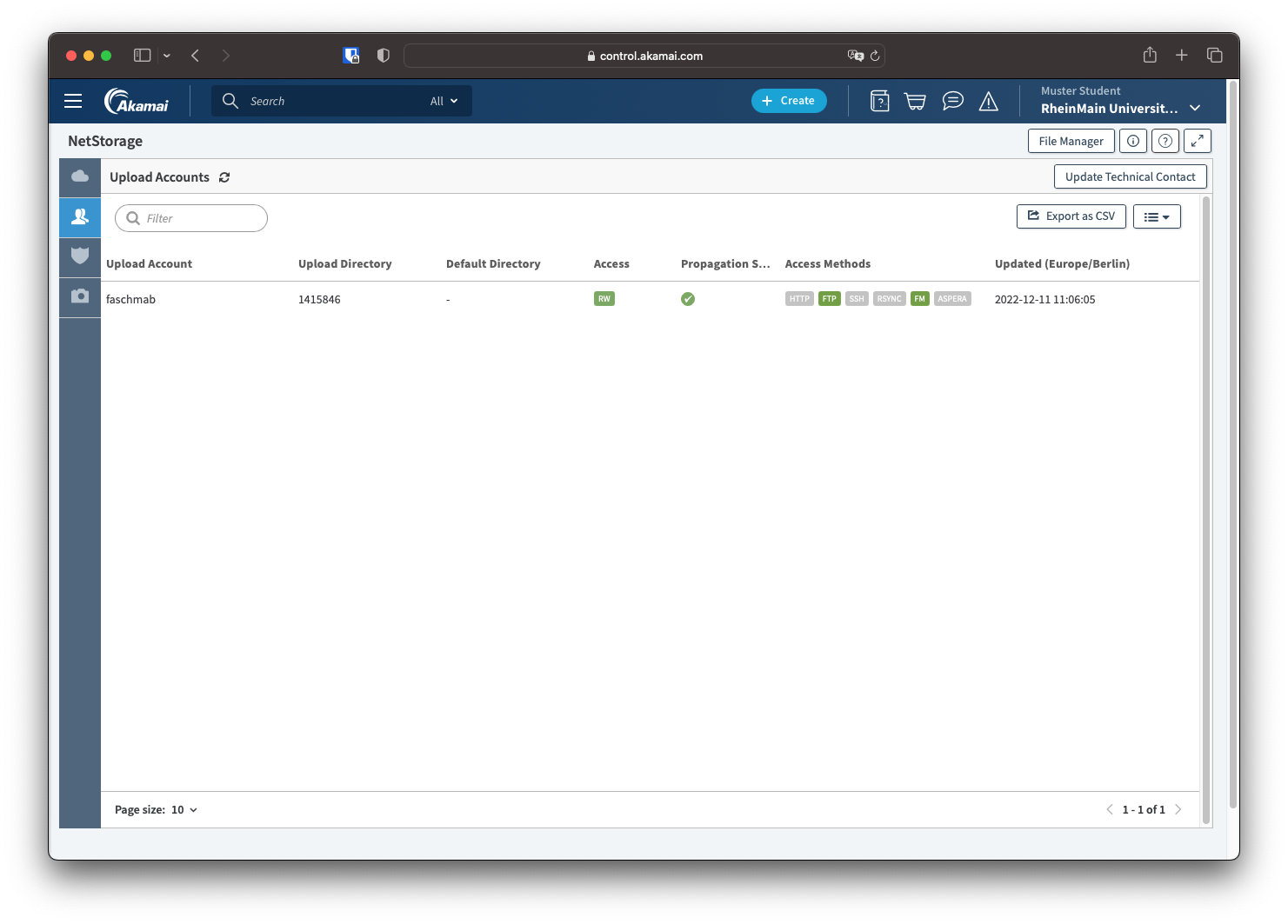 NetStorage Upload Users