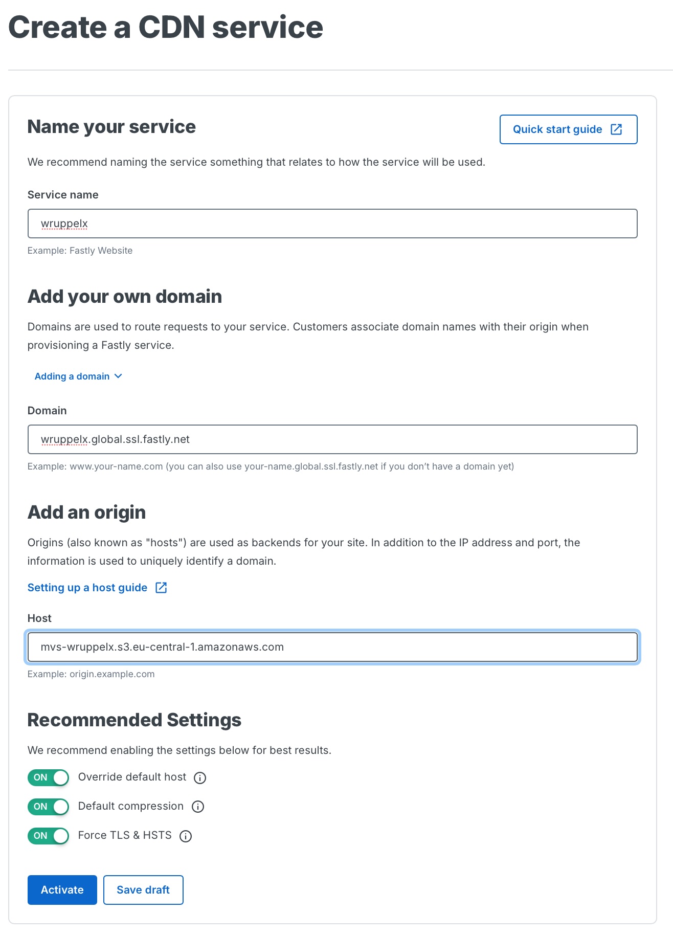 Create service
