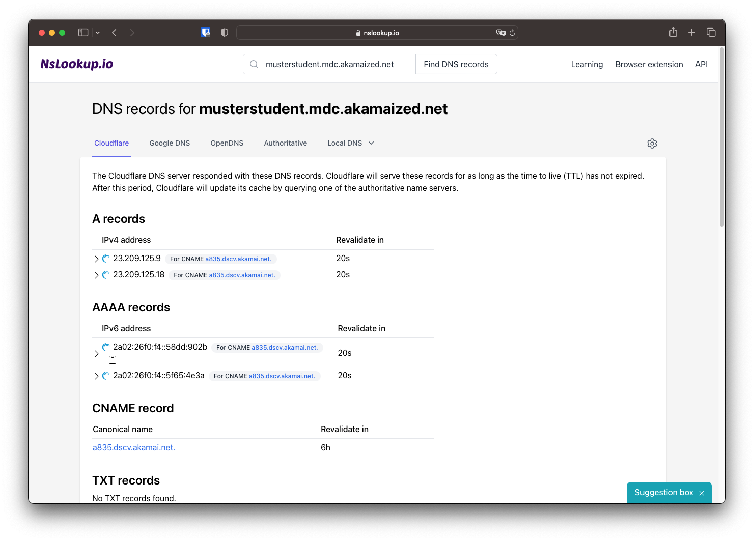 nslookup-io records